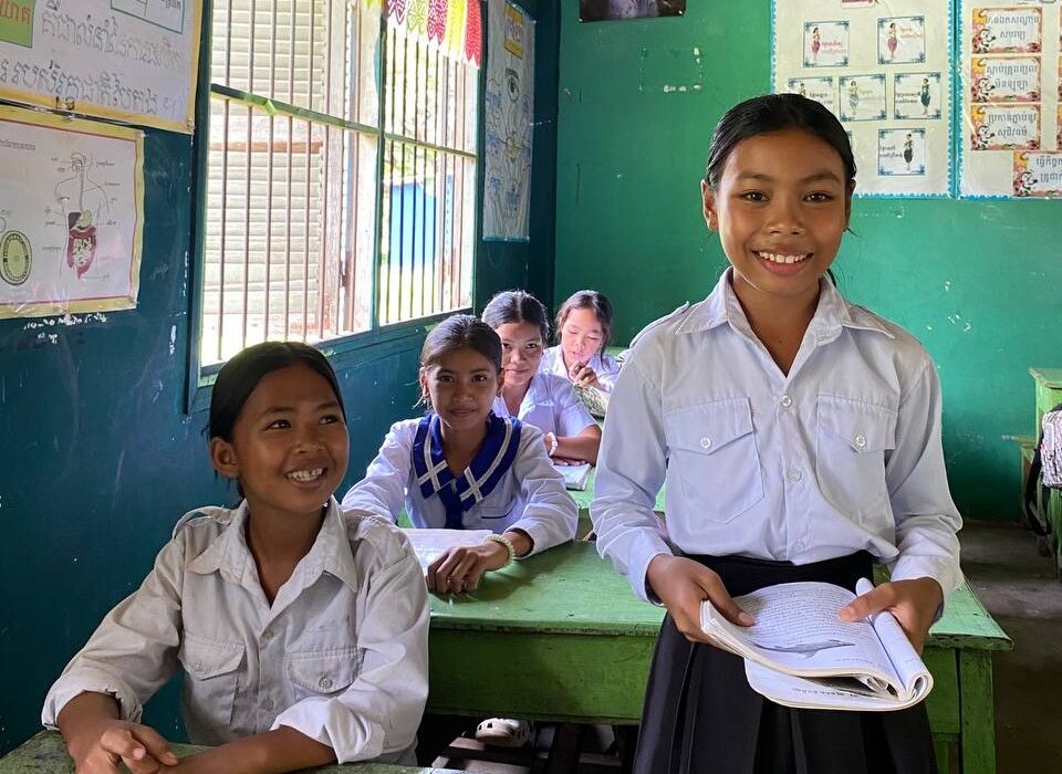 Photo: Sreyminh while studying in Grade 6 at Po Primary School.