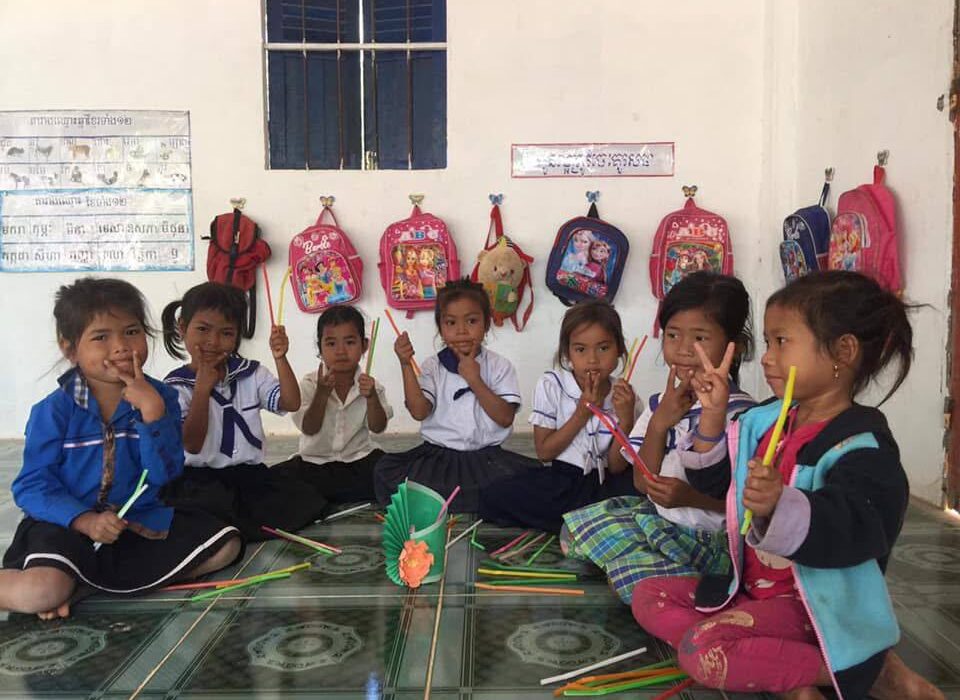 Photo: Sreyminh, fourth from the left, while attending Po Krom Community Preschool in 2020.